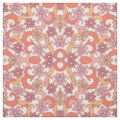 Girly Retro Pink Orange Groovy Blume Stoff (Muster)