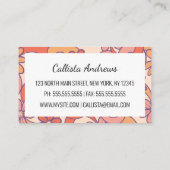 Girly Retro Pink Orange Groovy Blume Visitenkarte (Rückseite)