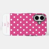 Girly Retro Pink Polka Dot Case-Mate iPhone Hülle (Rückseite (Horizontal))