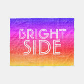 Girly Retro Rainbow Bright Side Happy Fleecedecke (Vorderseite (Horizontal))