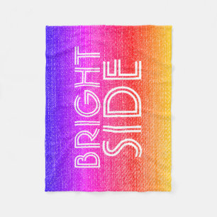 Girly Retro Rainbow Bright Side Happy Fleecedecke