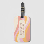 Girly Retro Vintag Wave Abstrakt Trendy Feminine Gepäckanhänger (Vorderseite Vertikal)