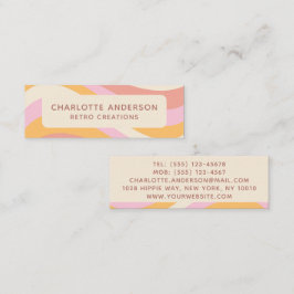 Girly Retro Vintag Wave Abstrakt Trendy Feminine Mini Visitenkarte