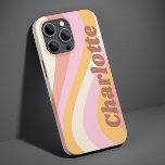 Girly Retro Vintag Wave Personalisierter Name Case-Mate iPhone Hülle<br><div class="desc">Girly Retro Vintag Wave Personalisiert Name iPhone Cases bietet eine Retrowelle in Rosa, Orange und Weiß mit Ihrem personalisierten Namen in elegantem, modernem Script-Akzent. Personalisieren Sie diese, indem Sie den Text in dem dafür vorgesehenen Textfeld bearbeiten. Perfekt zum Geburtstag, Weihnachten, Muttertag, Babyduschen, Brautpartys, Mama, Schwester, Cousins, beste Freunde und vieles...</div>