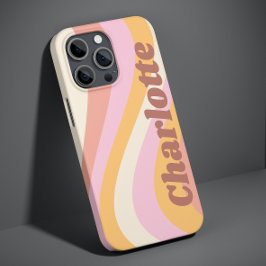Girly Retro Vintag Wave Personalisierter Name Case-Mate iPhone Hülle