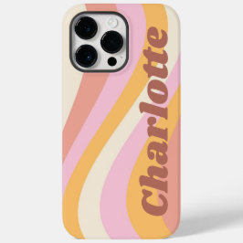 Girly Retro Vintag Wave Personalisierter Name Case-Mate iPhone 14 Pro Max Hülle