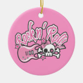 Girly Rock n' Roll Skull Keramikornament (Vorne)
