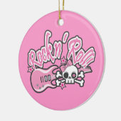 Girly Rock n' Roll Skull Keramikornament (Links)
