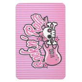 Girly Rock n' Roll Skull Magnet (Vertikal)