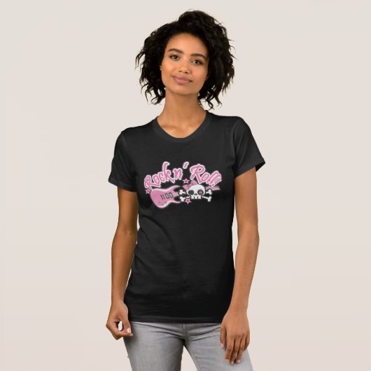 Girly Rock n' Roll Skull T-Shirt (Vorne ganz)