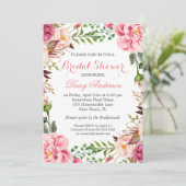 Girly Romantic Floral Wrap Wedding Brautparty Einladung (Stehend Vorderseite)