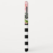 Girly romantisches Schwarz-weißes Streifen-mit Case-Mate iPhone Hülle (Hinten/Links)