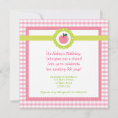 Girly rosa Apple-Geburtstags-Party Einladung (Rückseite)