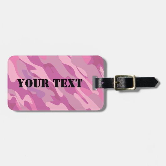 Girly rosa Armeetarnungs-Reise-Gepäckanhänger Gepäckanhänger (Vorderseite horizontal)