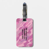 Girly rosa Armeetarnungs-Reise-Gepäckanhänger Gepäckanhänger (Rückseite vertikal)