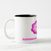 Girly rosa Blumen-Augetech-Tasse Zweifarbige Tasse (Links)