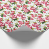 Girly rosa Blumenkunst Geschenkpapier (Ecke)