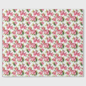 Girly rosa Blumenkunst Geschenkpapier (Flach)