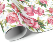 Girly rosa Blumenkunst Geschenkpapier (Rolleneckpunkt)