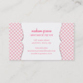 Girly rosa Blumenwreath-personalisiertes Monogramm Visitenkarte (Rückseite)