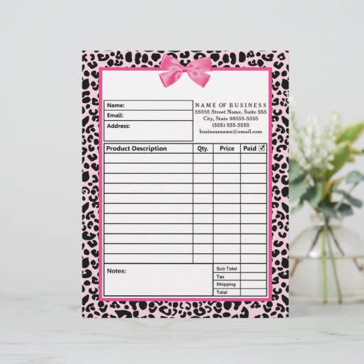 Girly rosa briefbogen (Stehend Vorderseite)