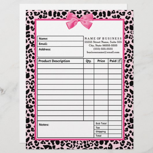 Girly rosa briefbogen (Vorne/Hinten)