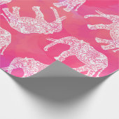 girly rosa buntes Stammes- Blumenelefantmuster Geschenkpapier (Ecke)