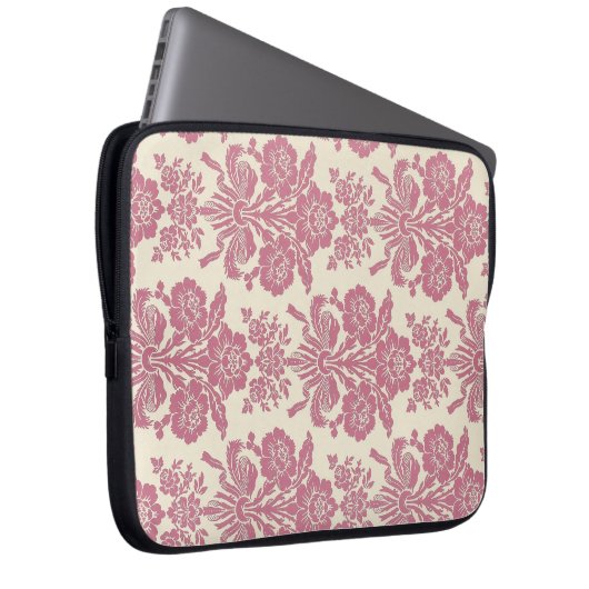 Girly rosa Damast Laptopschutzhülle (Vorne Rechts)