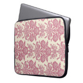 Girly rosa Damast Laptopschutzhülle (Vorderseite Links)