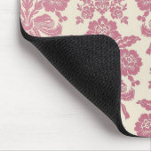 Girly rosa Damast Mousepad (Ecke)