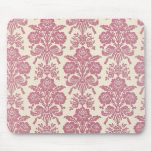 Girly rosa Damast Mousepad