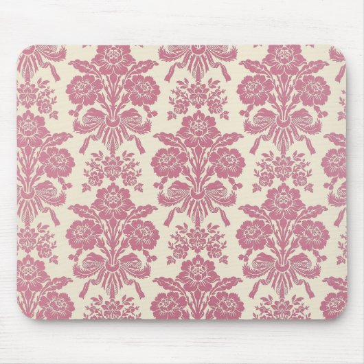 Girly rosa Damast Mousepad (Vorne)