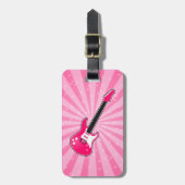 Girly rosa E-Gitarre Gepäckanhänger (Vorderseite vertikal)