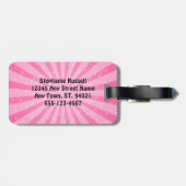 Girly rosa E-Gitarre Gepäckanhänger (Rückseite horizontal)