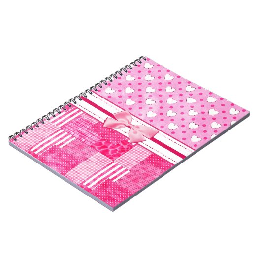 Girly rosa Einklebebuch-Art Notizblock (Linke Seite)