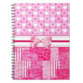 Girly rosa Einklebebuch-Art Notizblock (Vorderseite)