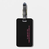 Girly Rosa genähte Band-personalisierte Tasche Gepäckanhänger (Rückseite vertikal)