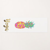 Girly rosa geometrisches Dreieck-Ananas-Goldyoga Yogamatte (Vorderseite (Horizontal))