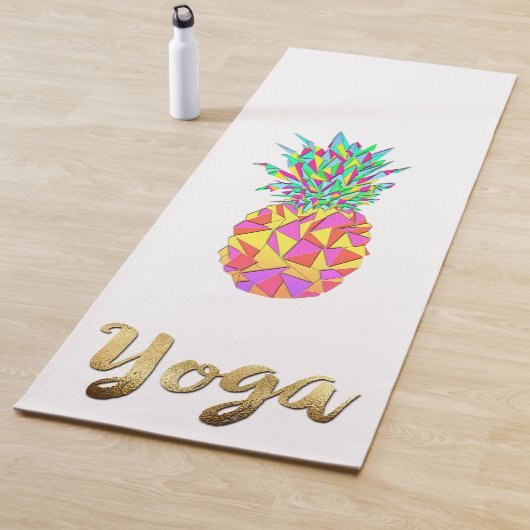 Girly rosa geometrisches Dreieck-Ananas-Goldyoga Yogamatte (Beispiel)