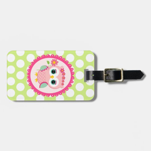 Girly rosa gepäckanhänger (Vorderseite horizontal)