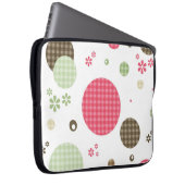 Girly rosa Gingham-Muster kreist niedliche Laptopschutzhülle (Vorne Rechts)