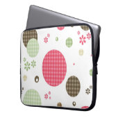 Girly rosa Gingham-Muster kreist niedliche Laptopschutzhülle (Vorderseite Links)