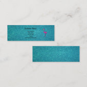 Girly rosa Glitterflamingo-Türkis-Glitter Mini Visitenkarte (Vorne/Hinten)