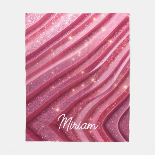 Girly Rosa Glitzer Luxus Fleecedecke (Vorderseite)