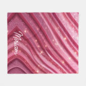 Girly Rosa Glitzer Luxus Fleecedecke (Vorderseite (Horizontal))