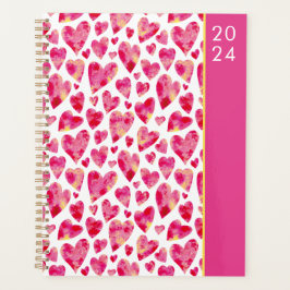 Girly-rosa-Herz 2024 Planer