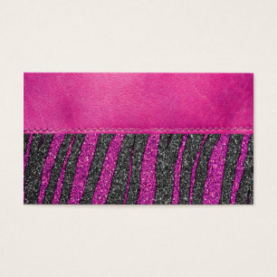 Girly rosa lederner Zebra-Muster-Glitzer-Druck
