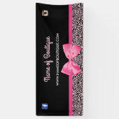 Girly rosa Leopard-Druck-niedliche Bogen-Butike 6 Banner (Vertikal)