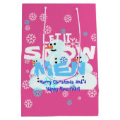 Girly Rosa ließ es schneien Mittlere Geschenktüte (Rückseite)