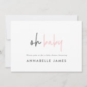 Girly rosa moderne Typografie, zeitgenössischer Ch Einladung (Vorderseite)